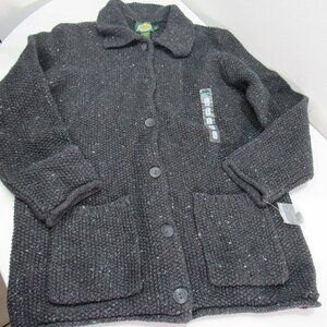 Cabelas Womens Cotton Wool Gray Button Coat NEW Pockets Classic